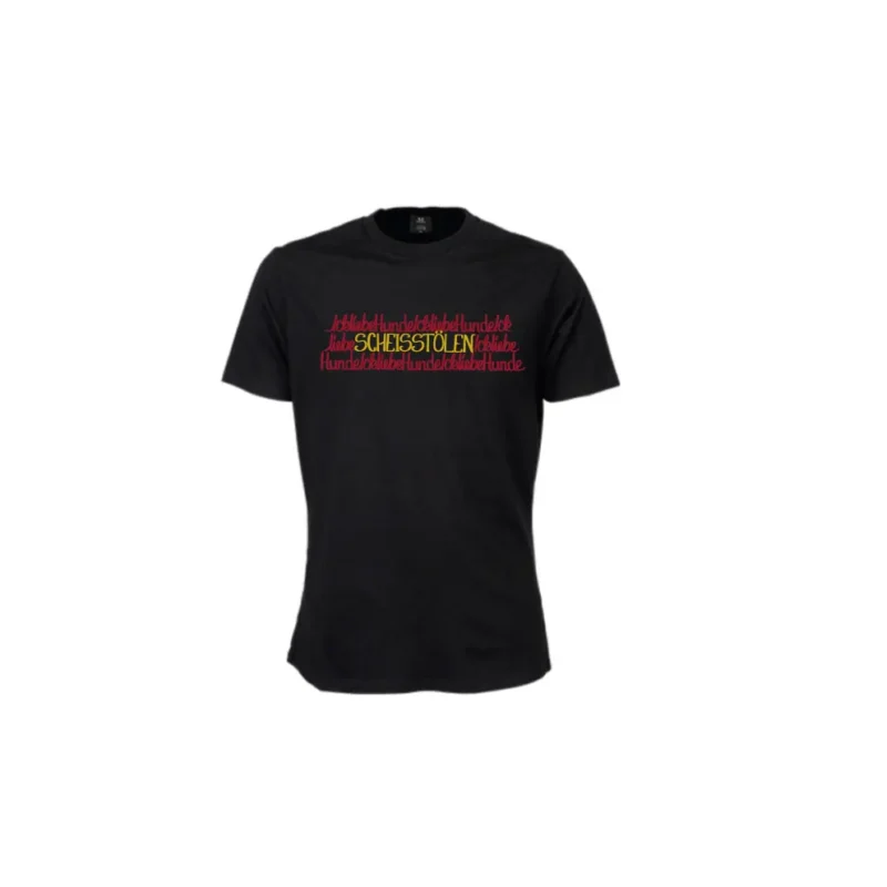 T-Shirt „IckliebeHundeSCHEISSTÖLEN“ schwarz