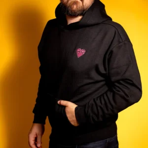 Hoodie "Nur hier für politische Streitgespräche" schwarz *Oversized*