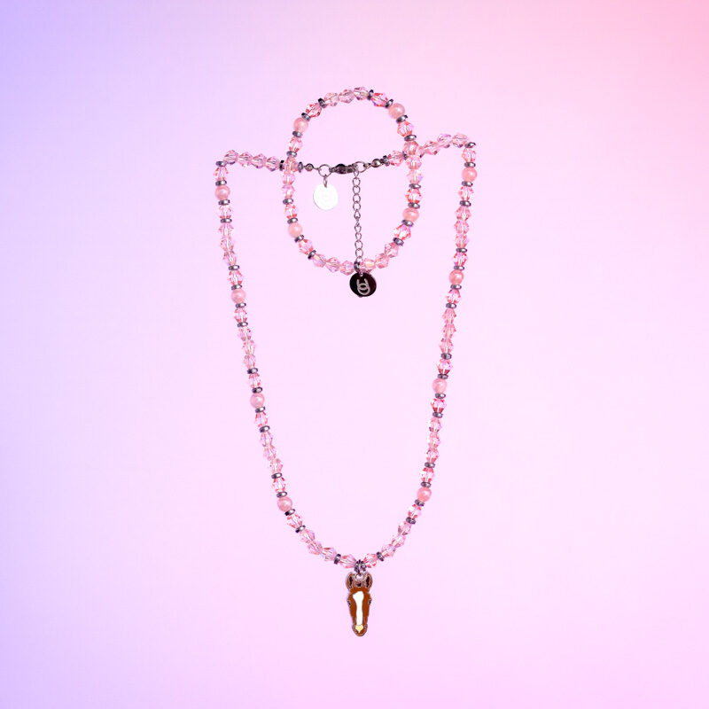 Armband & Kette Set rosè / silber