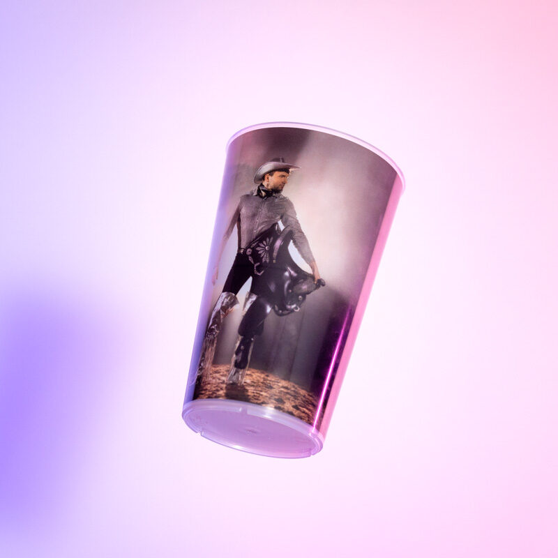 Becher "Patrick mit Sattel"