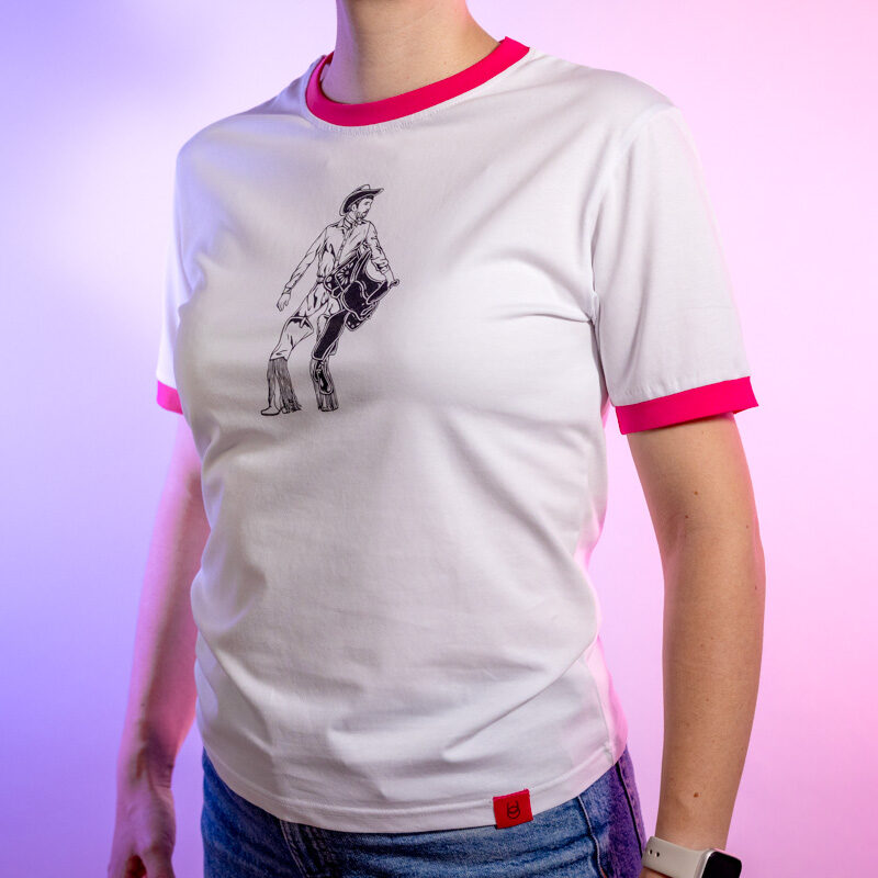 T-Shirt Cowboy „Let me take you on a Ride“ weiß