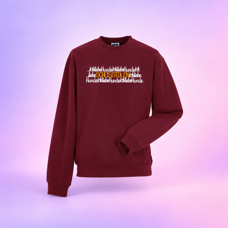 Pullover „IckliebeHundeSCHEISSTÖLEN“ brombeere